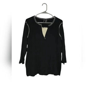 Womens Jason Maxwell, black 3/4 sleeve top, size 1x,  new with tags!